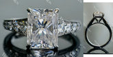 The My Forever radiant half eternity pave moissanite engagement Ring
