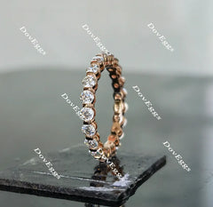 Doveggs 2.5mm moissanite/lab grown diamond eternity wedding band for women-2.2mm band width