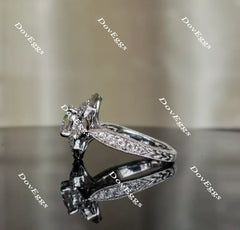 My Sunshine-Round moissanite engagement ring| DovEggs