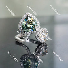 Two heart’s beat as one in memory of Robert moissanite engagement ring| Doveggs