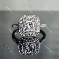 DovEggs halo pave engagement ring semi-mount only(Exclusively to DovEggs Stones)