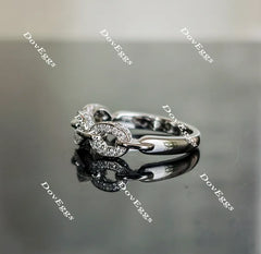 Doveggs Stacking moissanite/lab grown diamond wedding band for women-2.1mm band width
