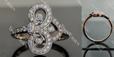 Fleur-de-lis round pave moissanite/lab grown diamond wedding band-2.2mm band width