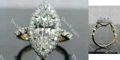 DovEggs halo pave vintage engagement ring only semi-mount only(Exclusively to DovEggs Stones)