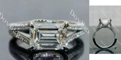 Doveggs split shanks pave engagement ring semi-mount only(Exclusively to DovEggs Stones)