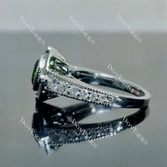 Doveggs art deco half eternity pave engagement ring semi-mount only(Exclusively to DovEggs Stones)