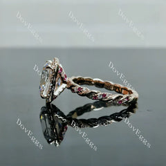 Doveggs pave halo engagement ring semi-mount only(Exclusively to DovEggs Stones)