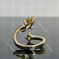 Doveggs open type engagement ring semi-mount only(Exclusively to DovEggs Stones)