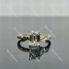 Doveggs three stones eternity engagement ring semi-mount only(Exclusively to DovEggs Stones)