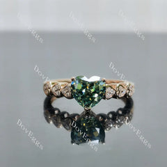 Doveggs heart bezel side stones engagement ring semi-mount only(Exclusively to DovEggs Stones)