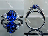 Doveggs three-stones engagement ring semi-mount only(Exclusively to DovEggs Stones)