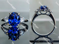 Doveggs three-stones engagement ring semi-mount only(Exclusively to DovEggs Stones)