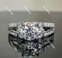 Doveggs pave split shanks engagement ring only semi-mount only(Exclusively to DovEggs Stones)