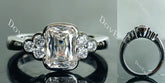 Doveggs bezel side stones engagement ring only semi-mount only(Exclusively to DovEggs Stones)