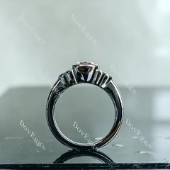 Doveggs bezel side stones engagement ring only semi-mount only(Exclusively to DovEggs Stones)