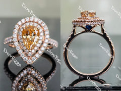 Pave double halo engagement ring only semi-mount only(Exclusively to DovEggs Stones)
