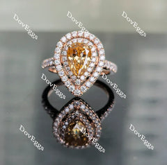 Pave double halo engagement ring only semi-mount only(Exclusively to DovEggs Stones)