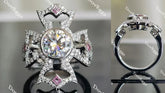 A Cross for CCG vintage engagement ring only semi-mount only(Exclusively to DovEggs Stones)