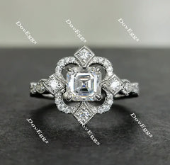 The aviator's floral engagement ring only semi-mount only(Exclusively to DovEggs Stones)