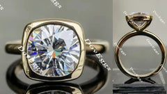 Wendyann's bezel setting solitaire engagement ring only semi-mount only(Exclusively to DovEggs Stones)