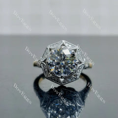 DovEggs halo vintage engagement ring semi-mount only(Exclusively to DovEggs Stones)