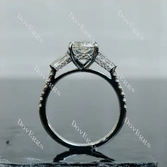 DovEggs three stones pave engagement ring semi-mount only(Exclusively to DovEggs Stones)