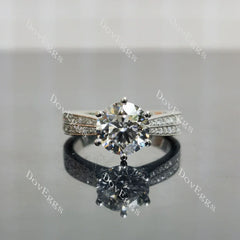 Doveggs half eternity pave engagement ring semi-mount only(Exclusively to DovEggs Stones)