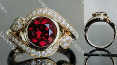 DovEggs art deco bezel engagement ring semi-mount only(Exclusively to DovEggs Stones)