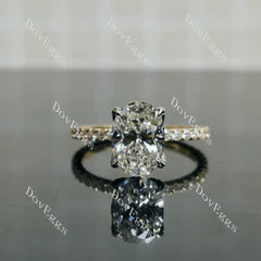 Corona pave engagement ring semi-mount only(Exclusively to DovEggs Stones)
