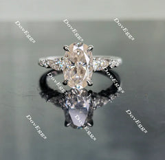 Doveggs side stone engagement ring semi-mount only(Exclusively to DovEggs Stones)