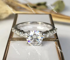 Doveggs vintage side stones engagement ring semi-mount only(Exclusively to DovEggs Stones)