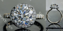 Doveggs halo pave engagement ring semi-mount only(Exclusively to DovEggs Stones)