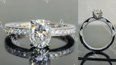 Doveggs vintage pave engagement ring only semi-mount only(Exclusively to DovEggs Stones)