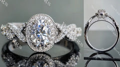 Doveggs halo vintage pave engagement ring only semi-mount only(Exclusively to DovEggs Stones)