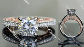 Aubree’s half eternity pave engagement ring only semi-mount only(Exclusively to DovEggs Stones)