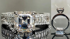 Doveggs half eternity channel set pave engagement ring only semi-mount only(Exclusively to DovEggs Stones)