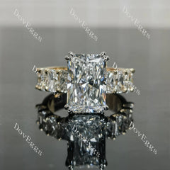 The Helena radiant vintage pave engagement ring only semi-mount only(Exclusively to DovEggs Stones)