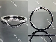 Doveggs round pave curved moissanite/lab grown diamond wedding band (wedding band only)-1.35mm band width