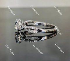 Doveggs cris cross band halo engagement ring semi-mount only(Exclusively to DovEggs Stones)