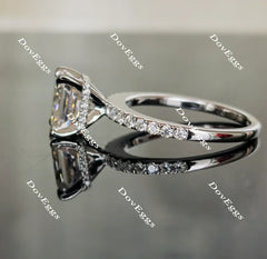 Doveggs radiant half eternity pave moissanite engagement ring