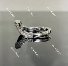Doveggs half eternity pave moissanite/lab grown diamond curved wedding band-2.3mm band width