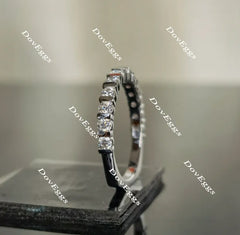Doveggs euro shank round moissanite/lab grown diamond wedding band-1.7mm band width
