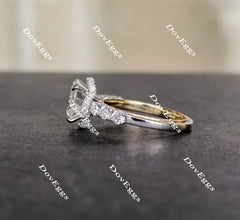 DovEggs halo side-stone engagement ring only semi-mount only(Exclusively to DovEggs Stones)