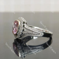 (size 7.75) Doveggs sterling silver 3ct Cushion pink sapphire engagement ring