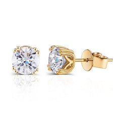 Doveggs solitaire round moissanite stud earring for women