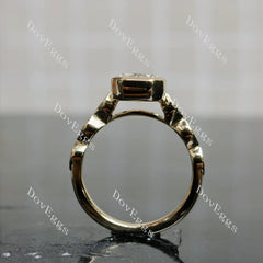 Doveggs Radiant Bezel Lab Grown Diamond Engagement Ring