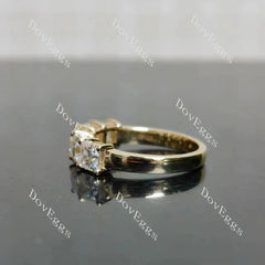 Doveggs five stone princess moissanite /Lab grown diamond wedding band/moissanite ring-2.6mm band width
