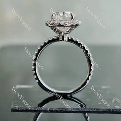 Doveggs halo pave engagement ring semi-mount only(Exclusively to DovEggs Stones)
