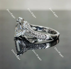 Doveggs radiant split shank pave moissanite engagement ring