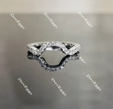 Doveggs pave curved moissanite/lab grown diamond wedding band-1.8mm band width